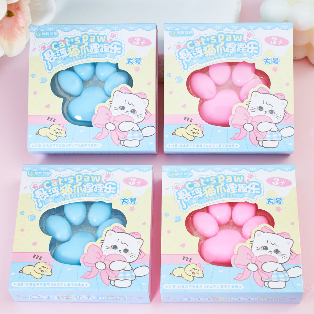 Clear Cat Paw Squishy Stress Toy, Slow Squeeze Fidget – Calm Squeeze